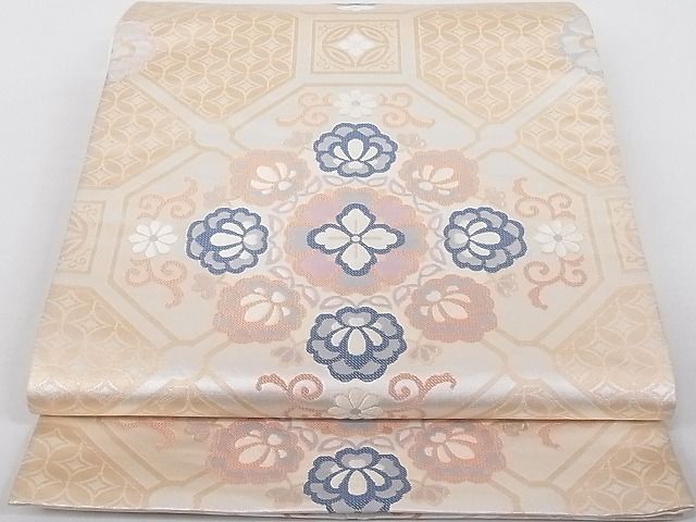 平和屋着物◎六通柄袋帯 唐織 蜀江花文 金銀糸 正絹 逸品 AAAD7944Agk