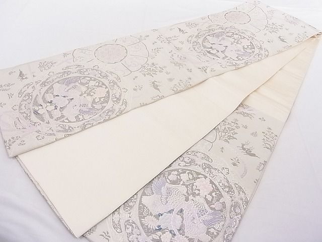 平和屋着物◎六通柄袋帯 清陵の詩 プラチナ箔 正絹 逸品 AAAD1968Agk
