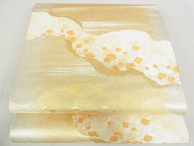 平和屋着物◎六通柄袋帯 霞箔散らし文 金糸 引箔 逸品 DAAA3457rt