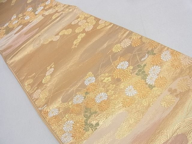 平和屋着物◎六通柄袋帯 霞草花文 金銀糸 逸品 DAAA0666ea