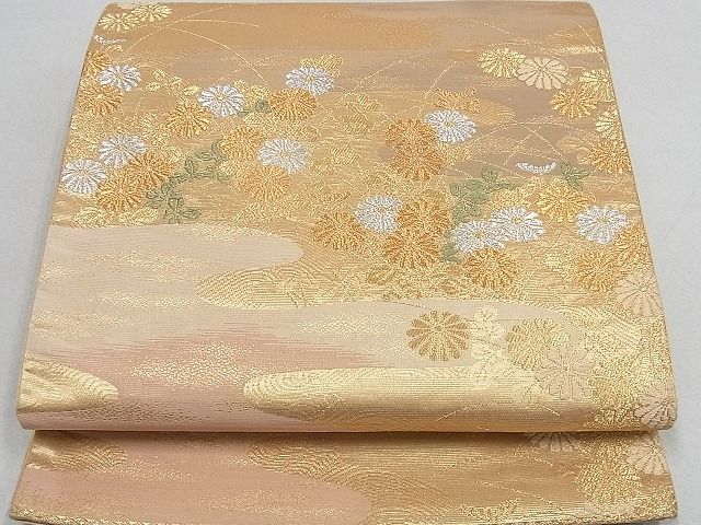 平和屋着物◎六通柄袋帯 霞草花文 金銀糸 逸品 DAAA0666ea