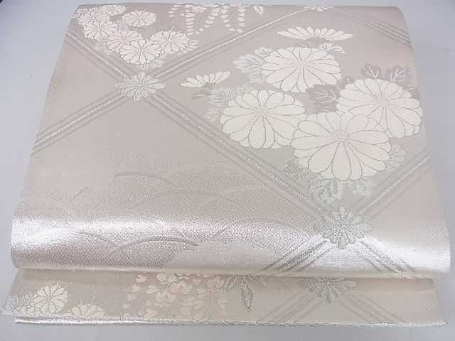 平和屋着物◎六通柄袋帯 鳳凰花菱文 銀糸 逸品 DAAA4896ar