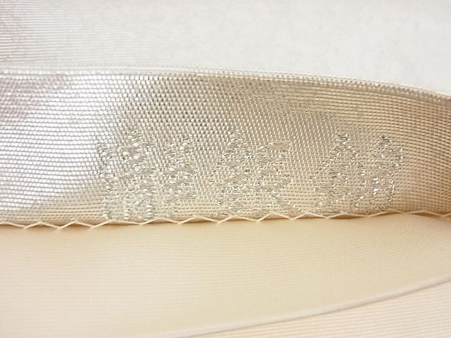 平和屋着物●加賀友禅の巨匠 初代 由水十久 西陣 長嶋成織物 太鼓柄袋帯 女鶴亀 瀞銀錦 逸品 未使用 DAAB7953ps