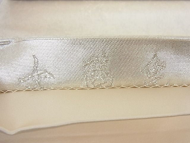 平和屋着物●加賀友禅の巨匠 初代 由水十久 西陣 長嶋成織物 太鼓柄袋帯 女鶴亀 瀞銀錦 逸品 未使用 DAAB7953ps