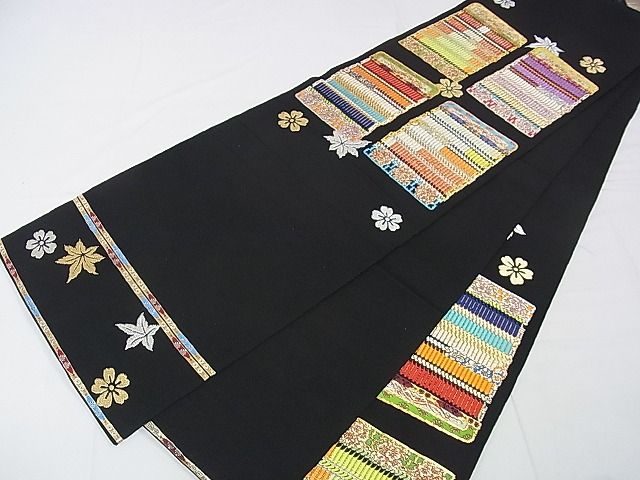 平和屋本店●極上 龍村平蔵製 本袋帯 威毛錦 黒地 金銀糸 逸品 DZAA0168kh4