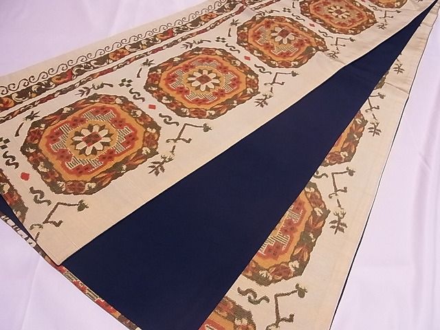 平和屋着物◎全通柄袋帯 吉祥花文 逸品 ZAAB0117rv
