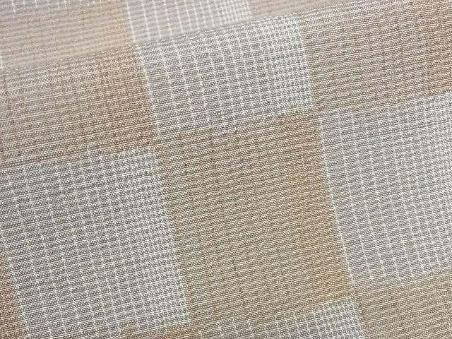 平和屋本店▽極上 結城紬 単衣 もめんちぢみ 結城屋 市松文様 証紙付き さが美扱い 綿 逸品 KAAA0791kk4