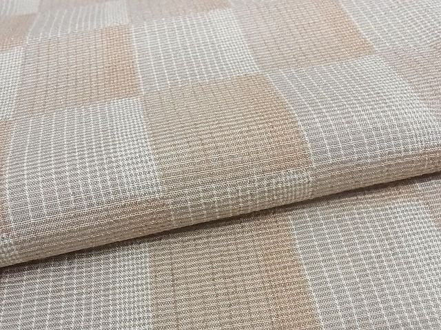 平和屋本店▽極上 結城紬 単衣 もめんちぢみ 結城屋 市松文様 証紙付き さが美扱い 綿 逸品 KAAA0791kk4