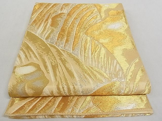 平和屋着物◎六通柄袋帯 幾何学文様 金銀糸 正絹 逸品 AAAE0056Apf