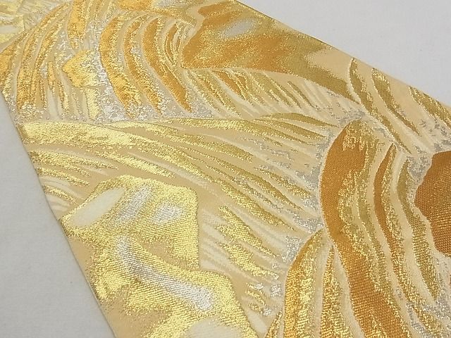 平和屋着物◎六通柄袋帯 幾何学文様 金銀糸 正絹 逸品 AAAE0056Apf
