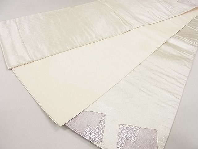 平和屋着物◎六通太鼓柄袋帯 駒刺繍 色紙重ね吉祥文 銀糸 逸品 DAAC3255mz