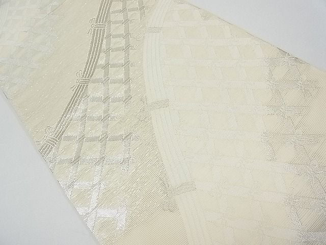 平和屋着物■夏物 六通柄袋帯 籬文 銀糸 逸品 CAAB4147tx