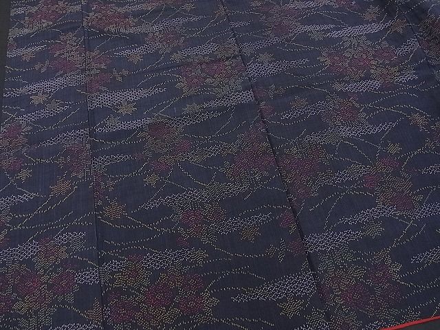 平和屋着物■上質な紬 草花文 逸品 BAAD1204yc