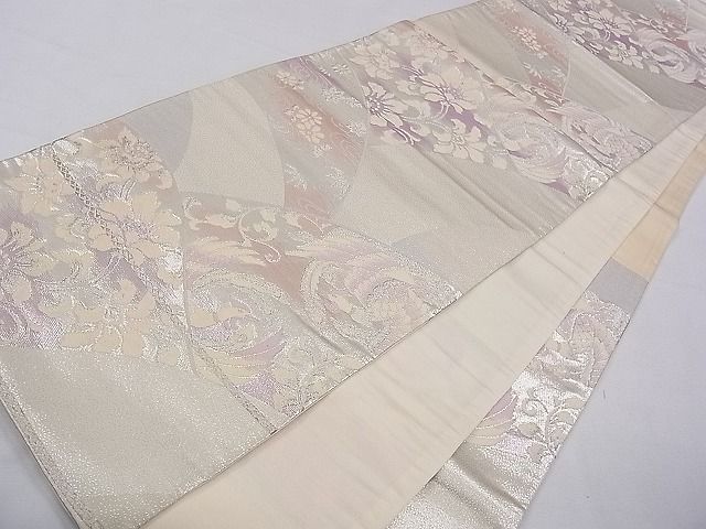 平和屋着物◎六通柄袋帯 鳳凰草花文 銀糸 逸品 CAAB3142dx