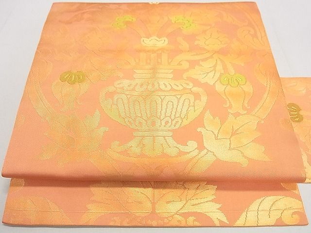 平和屋着物◎九寸名古屋帯 飾花文 金糸 逸品 DAAC0875cm