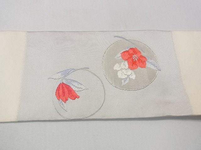 平和屋着物◎九寸名古屋帯 唐織 花丸文 銀糸 逸品 CAAB5835yk