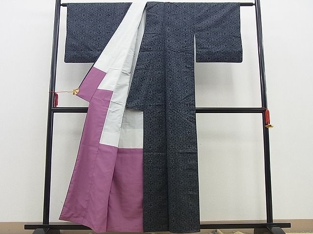 平和屋着物■上質な紬 蜀江文様 逸品 BAAD2581cw
