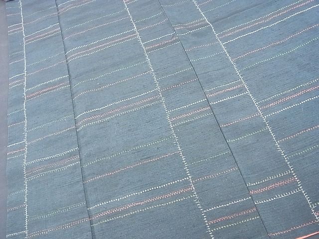 平和屋着物■上質な紬 横段文 逸品 BAAD6616xi