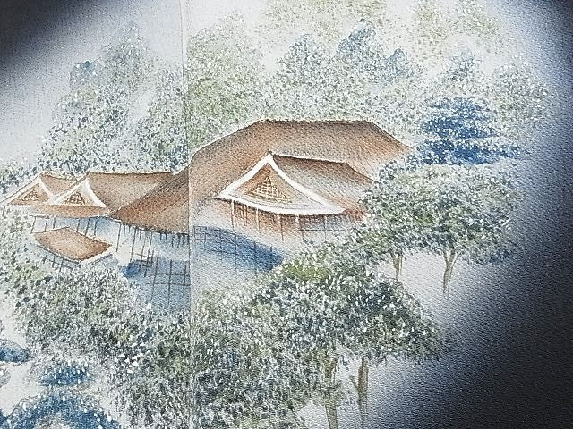 平和屋着物■豪華黒留袖 手描き 風景樹林文 金彩 逸品 DAAC7934ud