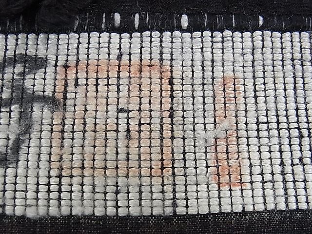 平和屋本店■希少 本場結城紬 重要無形文化財 永井千代子作 単衣 横縞 反端付き 逸品 未使用 DZAA0494kh4
