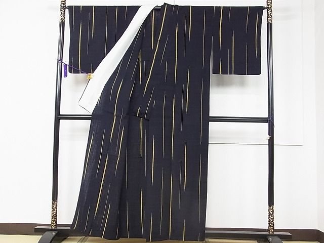 平和屋本店■極上 浦野理一 経節紬 単衣 変わり縞 逸品 CZAA0014s4