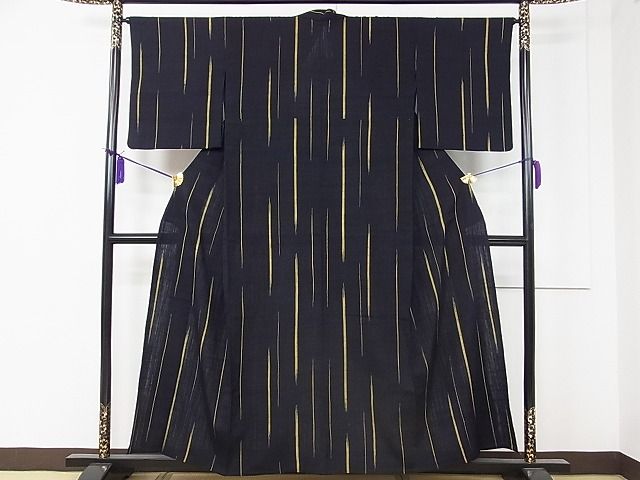 平和屋本店■極上 浦野理一 経節紬 単衣 変わり縞 逸品 CZAA0014s4