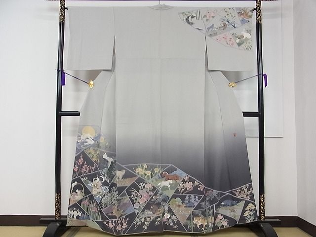 平和屋本店■極上 十日町 加賀草木友禅の第一人者 田村哲彦 訪問着 十二支 暈し染め 逸品 CZAA0038s4