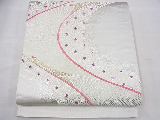 平和屋着物◎西陣 六通柄袋帯 唐織 飛鶴文 金銀糸 逸品 BAAD8458fk