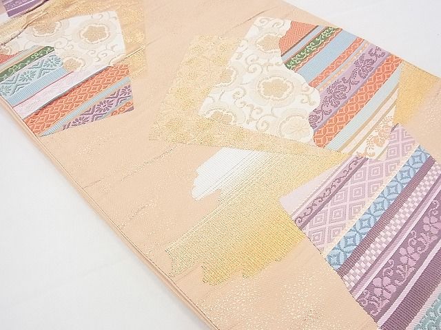 平和屋着物◎六通柄袋帯 唐織 豊楽古代裂 金糸 逸品 BAAD5754fk