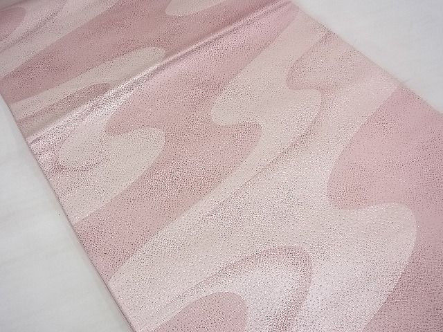 平和屋着物◎六通柄 本袋帯 流水文様 銀糸 逸品 BAAD8530fk