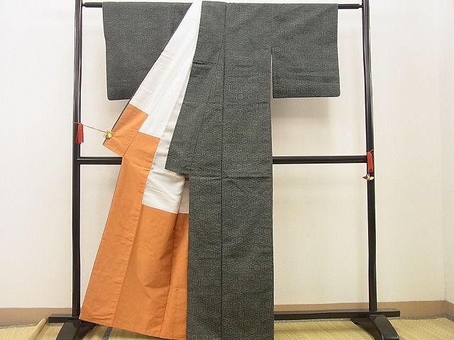 平和屋着物■上質な紬 子持ち亀甲 逸品 BAAE2001xi