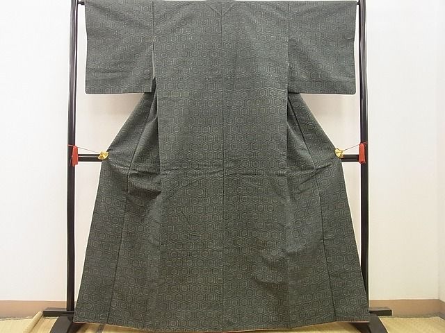 平和屋着物■上質な紬 子持ち亀甲 逸品 BAAE2001xi