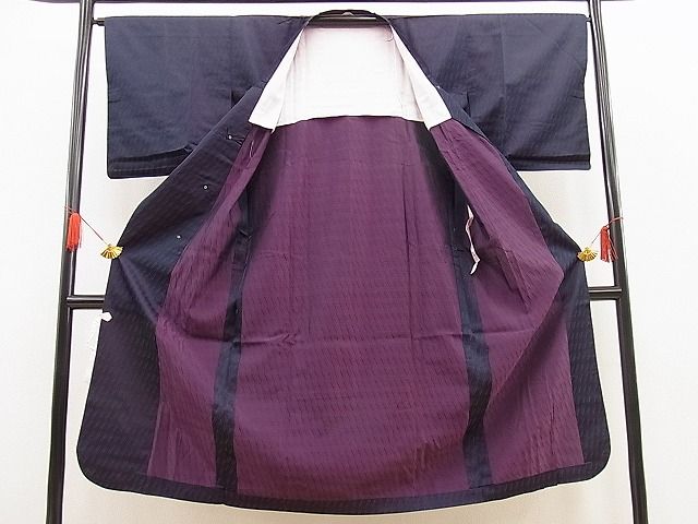 平和屋着物●道行コート ロング丈 雨コート 吉祥文 洗える着物 BAAD8740fw