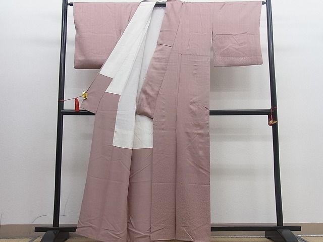 平和屋着物■付下げ 石畳地紋 宍色 逸品 BAAD9709mz
