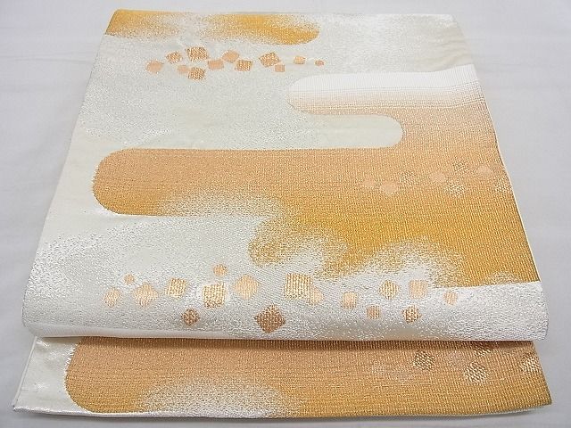 平和屋着物◎六通柄袋帯 ヱ霞箔散らし文様 金銀糸 逸品 BAAD2893ac