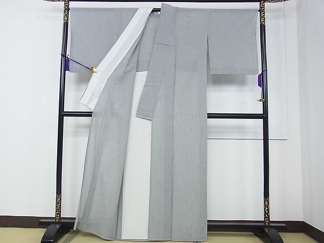 平和屋本店*極上 夏物 本場結城紬 夏結城 重要無形文化財 奥順 縞 高島きん作 証紙付き 逸品 CZAA0066s4