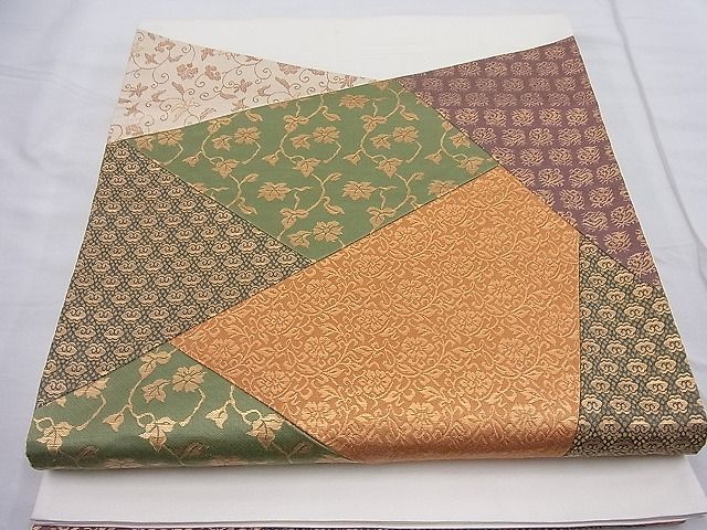 平和屋着物◎太鼓柄袋帯 切嵌 名物裂 金糸 逸品 BAAD9190ea