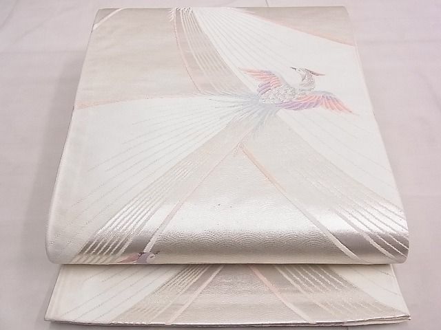 平和屋着物◎六通柄袋帯 唐織 ワンポイントプラチナ 鳳凰 逸品 BAAD2258ns