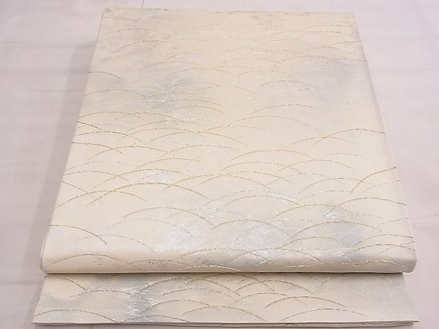 平和屋着物◎六通柄袋帯 芝草文様 金銀糸 逸品 BAAE1279ns