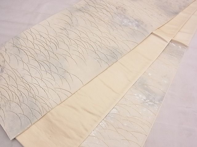 平和屋着物◎六通柄袋帯 芝草文様 金銀糸 逸品 BAAE1279ns