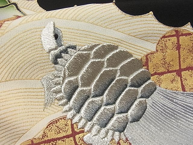 平和屋着物■豪華黒留袖 蓑亀 金銀糸 逸品 CAAD3558yc