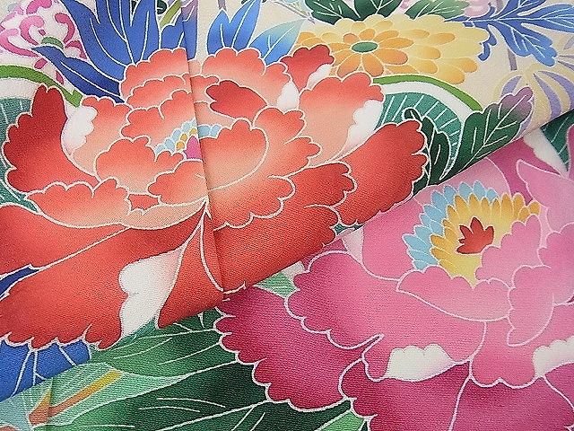 平和屋本店■極上 七五三 女の子 7歳 祝着 友禅 作家物 吉祥花文 逸品 DZAA0632kh5