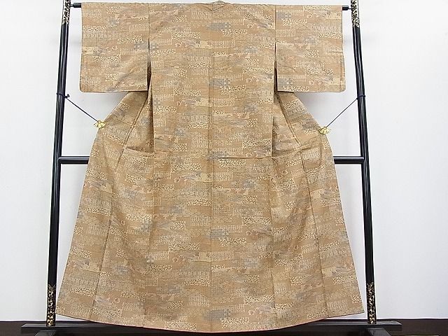 平和屋着物■上質な紬 吉祥花文 逸品 DAAC6604fe