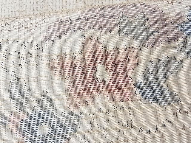 平和屋着物■上質な紬 雲取り花文 逸品 CAAD0406fb