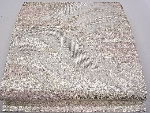 平和屋着物◎六通柄袋帯 遠山霞文 銀糸 逸品 CAAB9143dx