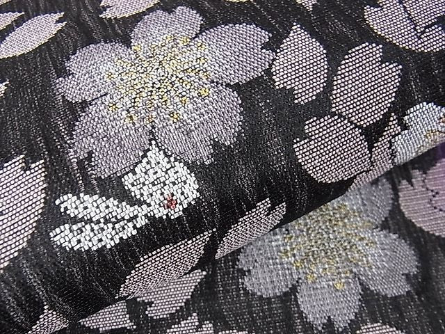 平和屋本店■極上 両面全通柄袋帯 全通三重織 スリーシーズン帯 花唐草文 桜 兎 ほていや扱い 反端付き 逸品 未使用 DZAA0680kh4