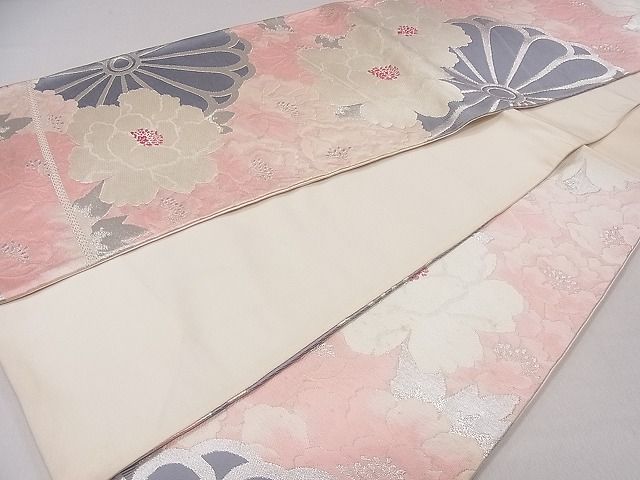 平和屋着物◎六通柄袋帯 唐織 牡丹 銀糸 逸品 CAAD9187ev