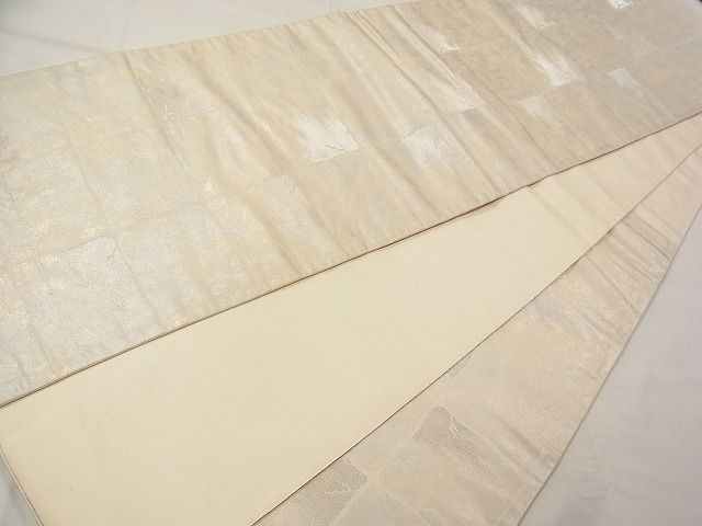 平和屋着物◎六通柄袋帯 市松霞文 金銀糸 逸品 紙箱付き CAAD4925vf