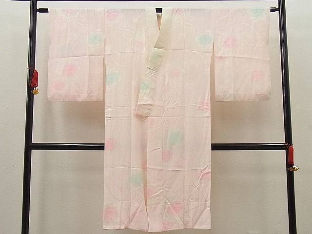 平和屋着物■上質な長襦袢 無双仕立て 薔薇 鈴 暈し染め 逸品 BAAE0303sa