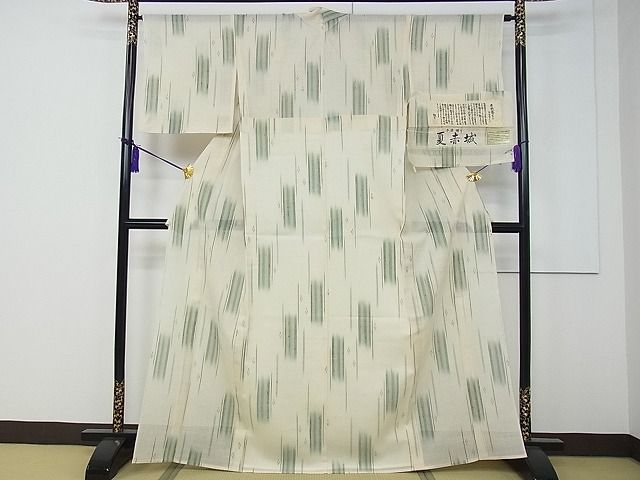 期間限定セール40%off■極上 夏物 夏赤城 赤城紬 手座繰り 縞 ますいわ屋扱い 証紙付き 逸品 CZAA0138s4